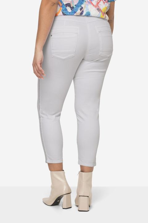 Image du produit Miamoda Pantalon en twill coupe Slim Fit, avec bandes à paillettes et taille partiellement élastique (56)