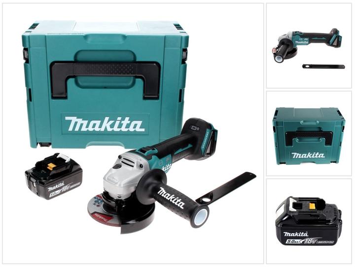 Actual product image Makita DGA 506 T1J Cordless angle grinder 18 V 125 mm brushless + 1x rechargeable battery 5.0 Ah + Makpac (125 mm)