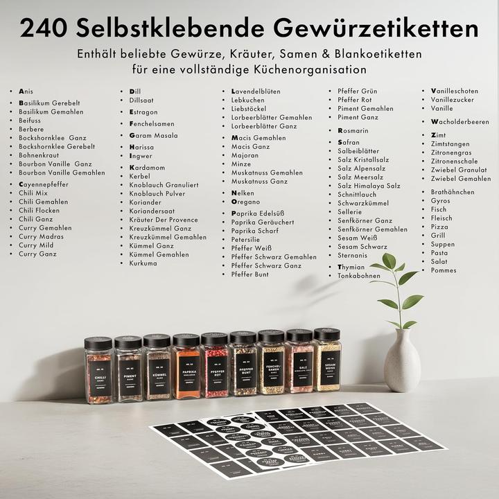 Image du produit Edelhaus 24-teiliges Gewürzgläser-Set mit Streueinsatz (Différentes épices, Herbes aromatiques)