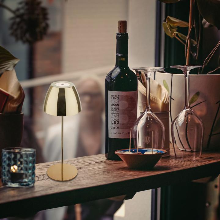 Image du produit Briloner Lampe de table LED rechargeable, IP44, 2,5W, or brillant (200 lm)