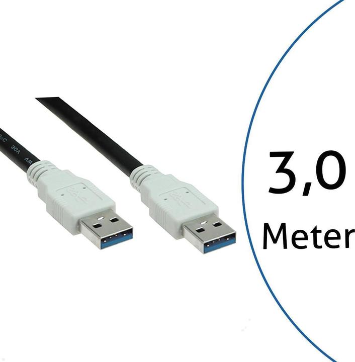 Actual product image Bachmann 918.177 USB Cable 3 m USB 3.2 Gen 1 (3.1 Gen 1) USB A Black (3 m, USB 3.2 Gen 1)