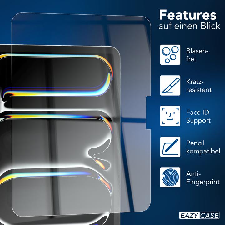 EAZY CASE Tablet Schutzglas für Apple iPad Pro 11 (2024) (1 Stk., Apple iPad Pro 11 2024)