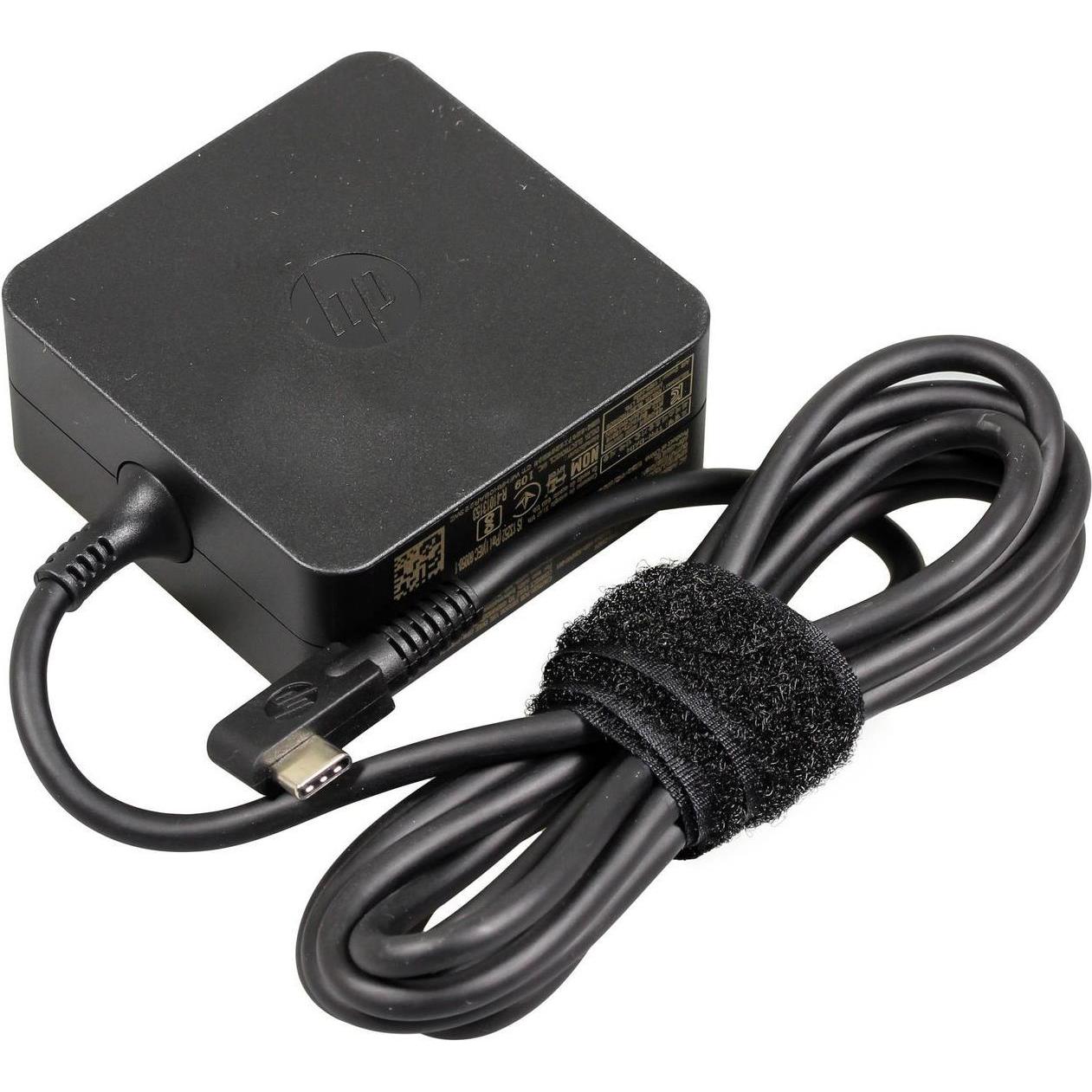 HP Adapter 5V,12V,15V 45W USB-C (No Cord) includes power cable (45 W), Notebook Netzteil, Schwarz