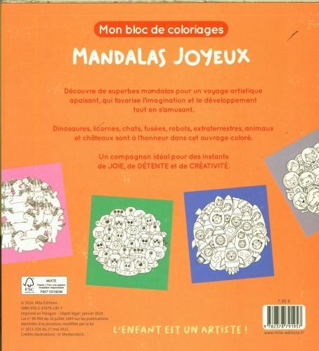 Image du produit Mila Mandalas joyeux : mon bloc de coloriages (Français, Collectif, 2024)