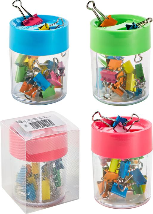 Actual product image Magni Foldback clips dispenser 12 pcs, 15mm, assorted colours. (18 x)