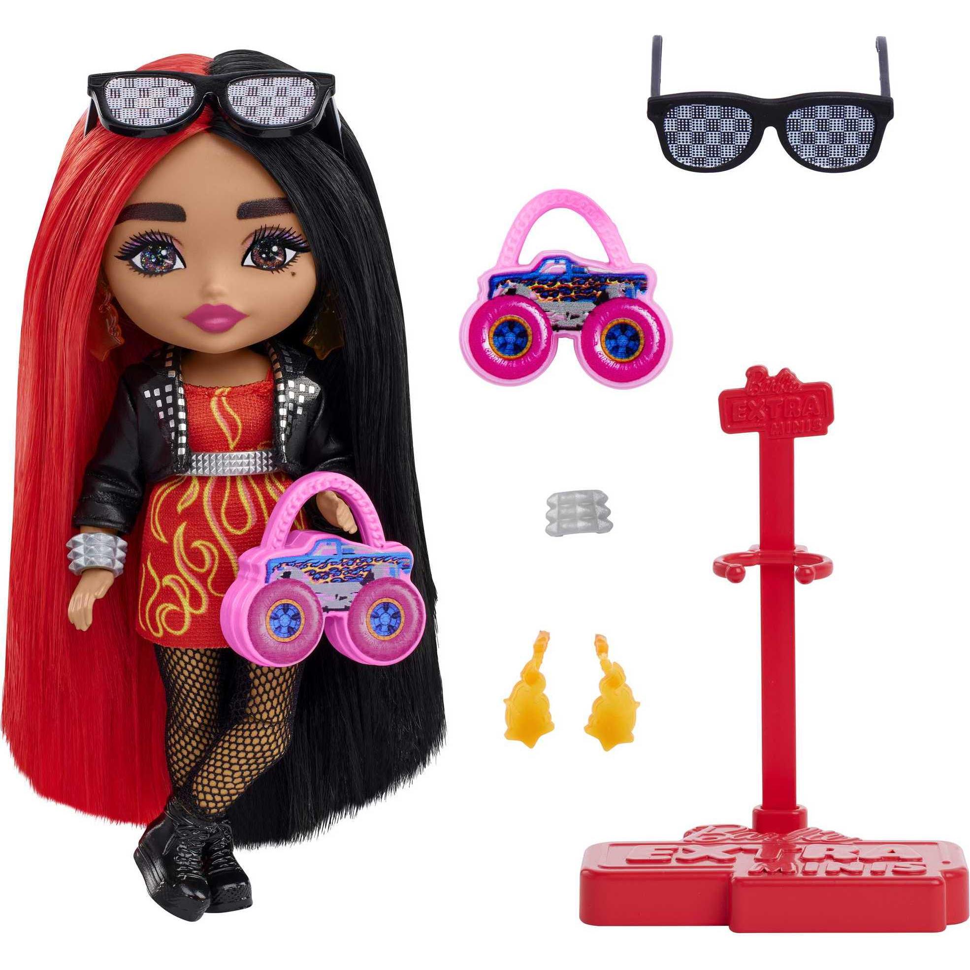 Barbie Extra Mini Doll - Red/Black Hair