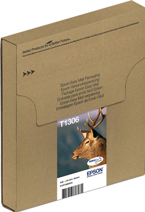 Actual product image Epson Multipack 3-colours T1306 DURABrite Ultra Ink EasyMail (M, C, Y)