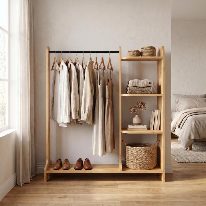 Actual product image VCM Holz Kleiderständer mit Regal Lempu L