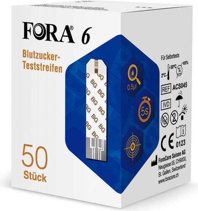 Produktbild Fora 6 Blutzuckerteststreifen