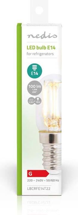 Produktbild Nedis Kühlschranklampe | LED | E14 | 1.5 W | T22 (E14, 1.50 W, 100 lm, 1 x, G)
