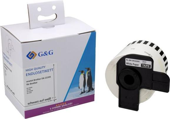 Produktbild G&G Endlos-Et. 62mm x 30,48m sw- komp. m. Brother DK-22205 (6.20 cm)