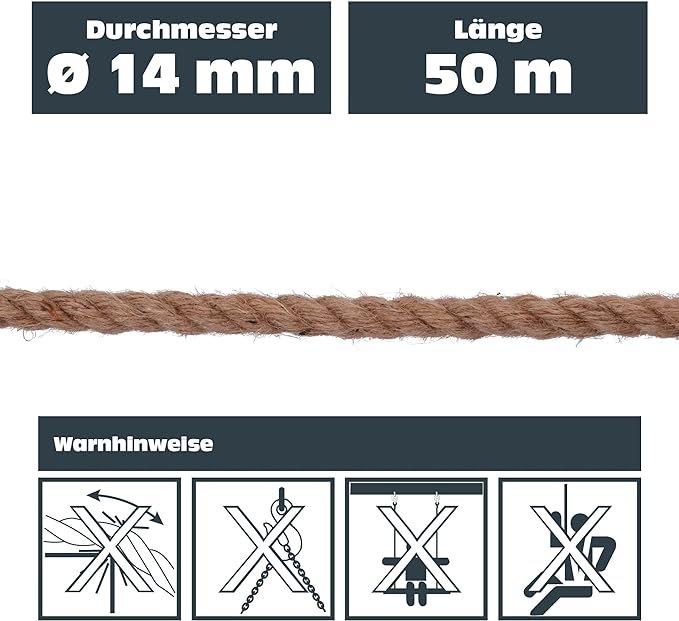 Actual product image Helpmate Hanfseil, 14 mm, 50 m (50 m)
