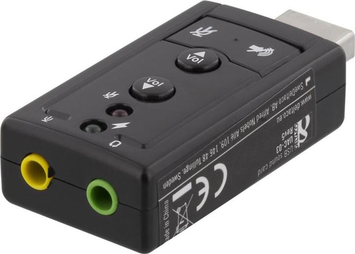 Produktbild Deltaco UAC-03 - 2.0 Kanäle - USB - 3,5 mm - Tasten - Schwarz - Windows 7,Windows Vista (USB)