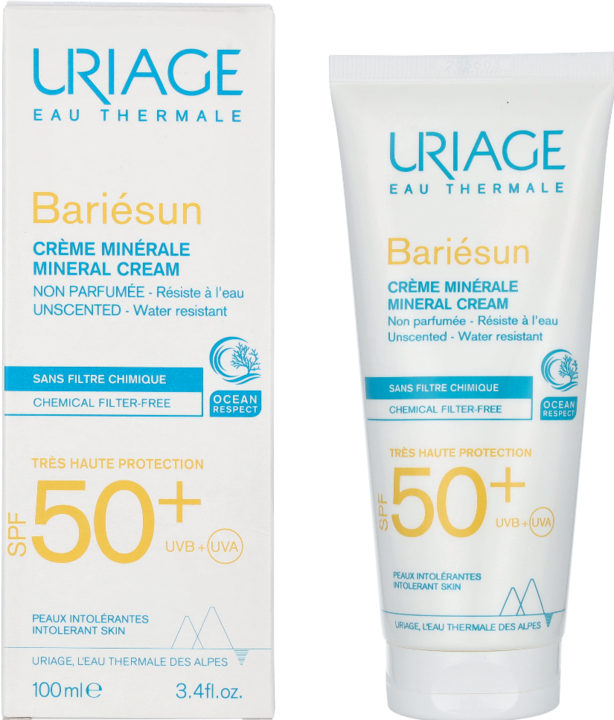 Image du produit Uriage Crème minérale Bariésun (Crème solaire visage, SPF 50, 100 ml)