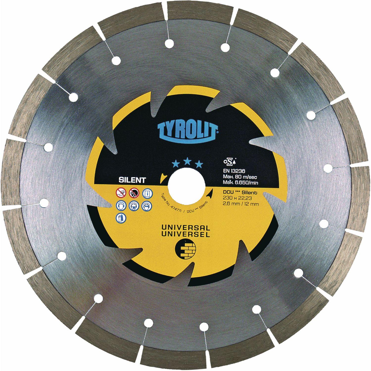 Tyrolit, Sägeblatt, Diamant-Trennscheibe Premium DCU***S 230 x 2.6/12 mm Silent Beton