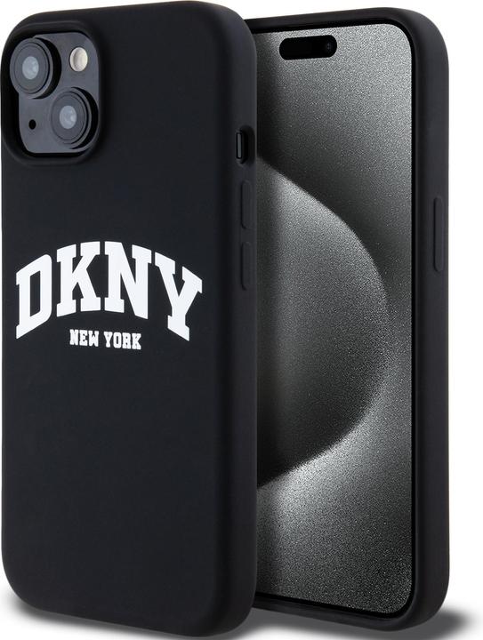 DKNY DKHMP15SSNYACH iPhone 15 / 14 / 13 6.1" czarny/black hardcase Liquid Silicone White Printed Log (Apple iPhone 13, Apple iPhone 14, Apple iPhone 15)