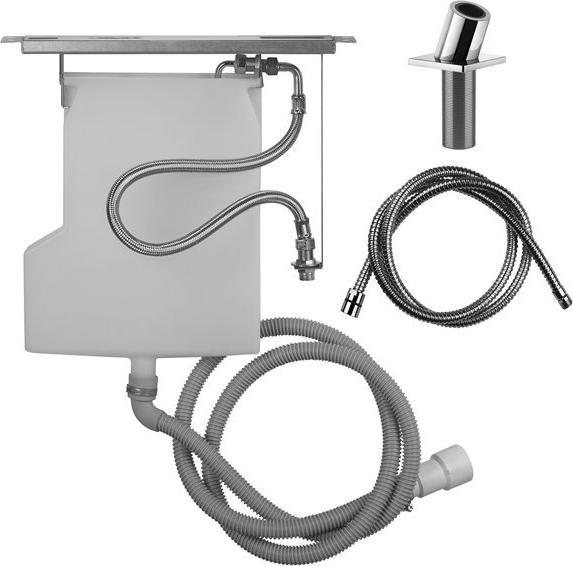 Gessi Rilievo Securflex hose grommet for mounting tile bench, with shower hose, 59170