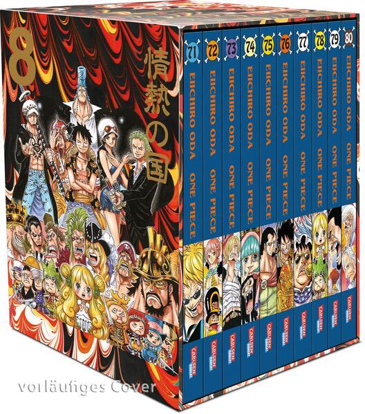Actual product image One Piece Sammelschuber 8: Dressrosa (inklusive Band 71-80) (German, Antje Bockel, Eiichiro Oda, 2025)