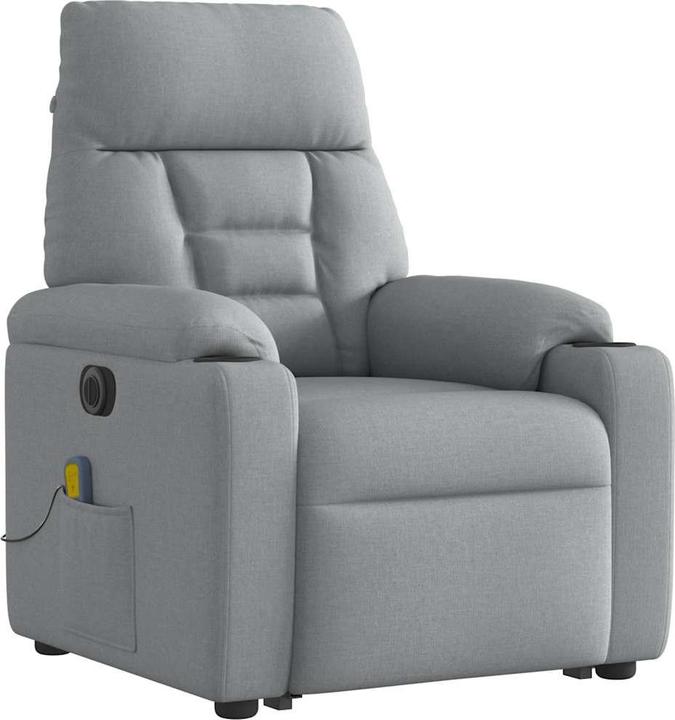 Immagine prodotto vidaXL Poltrona massaggiante elettrica con ausilio per la posizione eretta Tessuto grigio chiaro