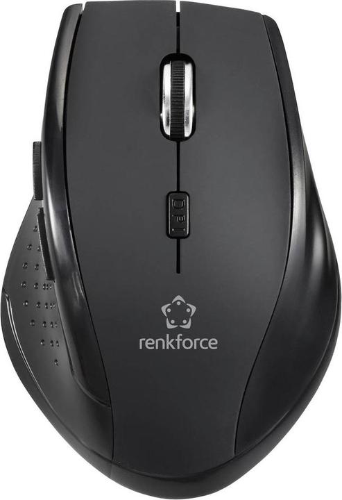 Produktbild Renkforce RF-WM-210 Maus Funk Optisch Schwarz 6 Tasten 1600 dpi Ergonomisch