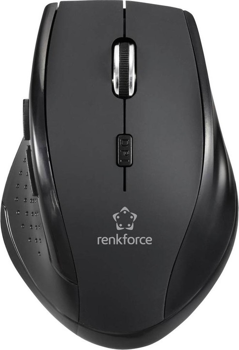 Actual product image Renkforce RF-WM-210 Mouse Wireless Optical Black 6 buttons 1600 dpi Ergonomic