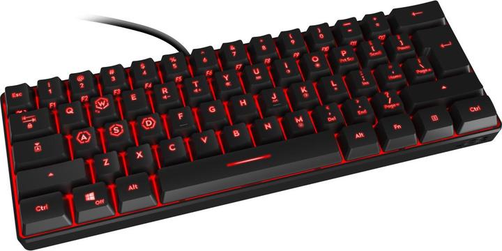 Actual product image Speedlink LETOS RGB 60% black / gaming keyboard / membrane / RGB / USB-A / US layout (US, Cable, Wireless)