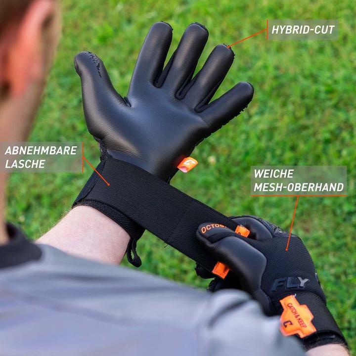 Produktbild Catch & Keep Fussballhandschuhe Fly Dark Soul Gr. 6 Schwarz Torwart Keeper Goalie Handschuhe (6)