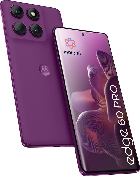 Produktbild Motorola Edge 60 Pro (512 GB, Pantone Sparkling Grape, 6.67", Dual SIM, 5G)
