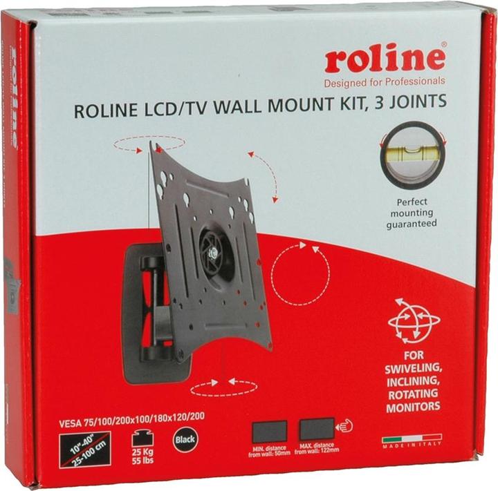 Image du produit Roline Support mural pour écran LCD/TV 3 points de pivot (Mur, 40", 25 kg)