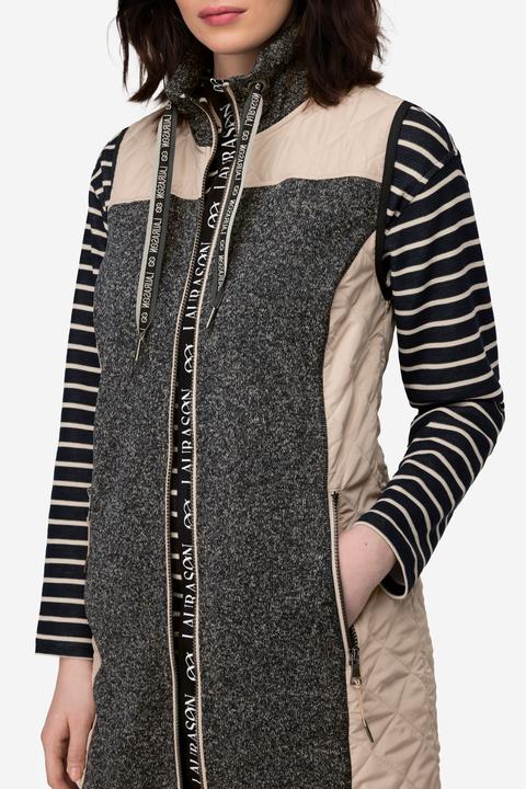 Immagine prodotto Laurasøn Strickfleece-Weste, Stepp-Einsätze, Stehkragen, Zipper (S)