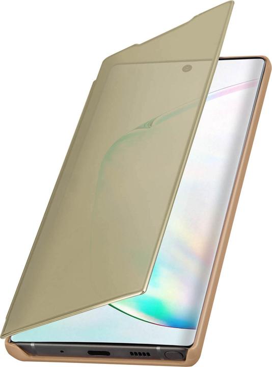 Produktbild Avizar Samsung Galaxy Note 10 Flip Cover mit Spiegeleffekt & Standfunktion – Gold (Samsung Galaxy Note 10)