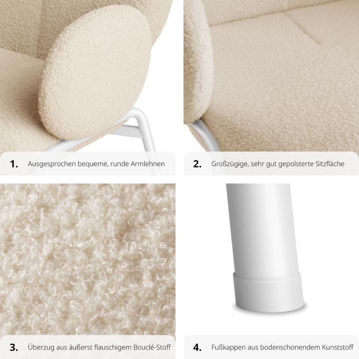 Image du produit tectake Set de 2 chaises Scandi rembourrées