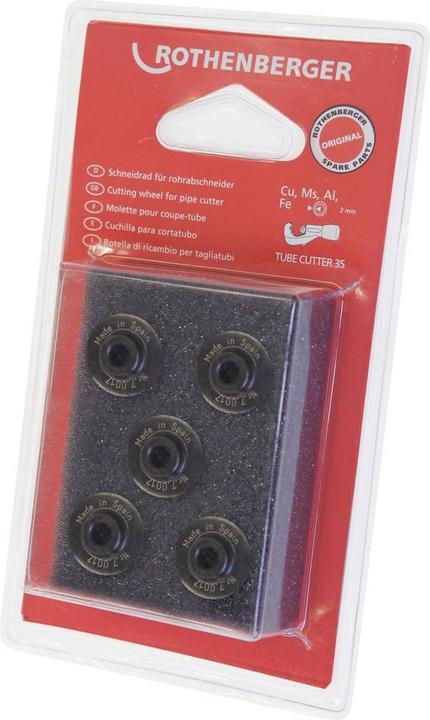 Rothenberger Molette de remplacement Molette Ø 18,5 mm Profondeur de coupe 3 mm Acier trempé fortement allié (Roue de coupe)