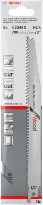 Produktbild Bosch Professional Zubehör Säbelsägeblatt S 2345 X, Progressor for Wood, 5er-Pack