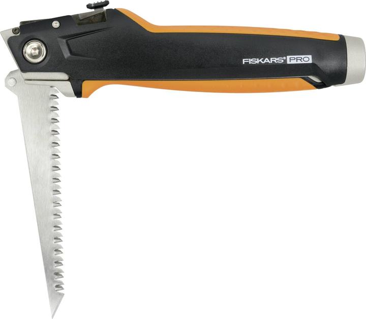 Produktbild Fiskars Universal-Trockenbaumesser, Länge 18,5 cm, Rostfreier Stahl/Kunststoff, Schwarz/Orange, Carb