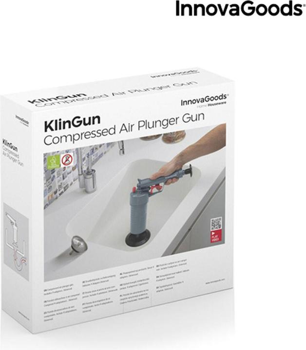 Produktbild InnovaGoods Universelle Pressluftpistole zur Abflussreiniung, mit Adaptern KlinGun