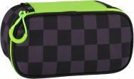 Actual product image Starpak Pencil case, oval pocket, 1 zip, black checkerboard pattern