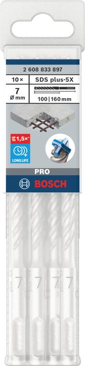 Actual product image Bosch Professional Zubehör PRO SDS plus-5X hammer drill bit, 7 x 100 x 160 mm (7 millimetres)