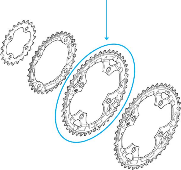 Actual product image Shimano Deore FC-M590 chainring 3x9s (44)