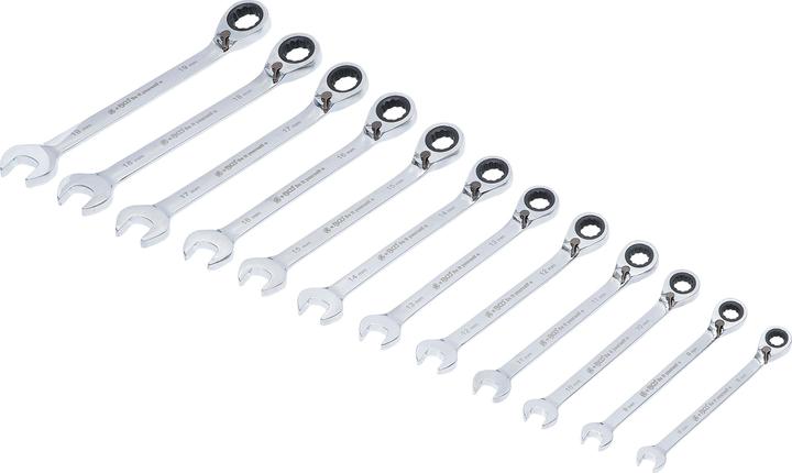Actual product image BGS Ratchet ring spanner set (19 mm, 12 mm, 14 mm, 16 mm, 10 mm, 18 mm, 17 mm, 11 mm, 15 mm, 8 mm, 9 mm, 13 mm)