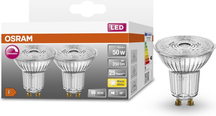 Produktbild Osram Led Superstar Par16 (GU10, 4.50 W, 350 lm, 2 x, F)
