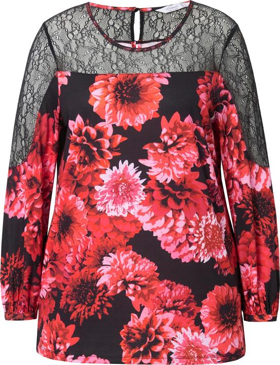 Actual product image Miamoda Bluse, A-Linie, Blütenmuster, Mesh-Einsätze (42)