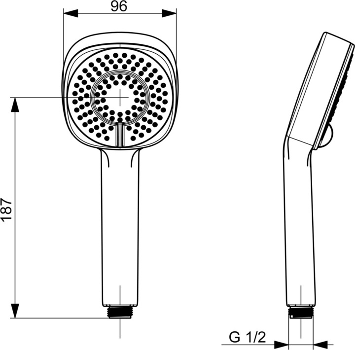 Produktbild Hansa Hansabasicjet Style Handbrause 3-strahlig, Eco, chrom (3 Strahlarten, 18 l/min)