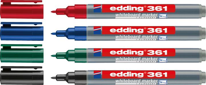 Produktbild Edding 361 Whiteboard-Marker farbsortiert 1,0 mm, 4 St. (Mehrfarbig, 1 mm, 4 x)