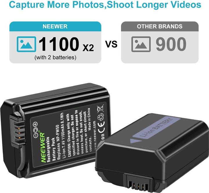 Actual product image Neewer NP-FW50 (Camera battery, Camera battery charger)