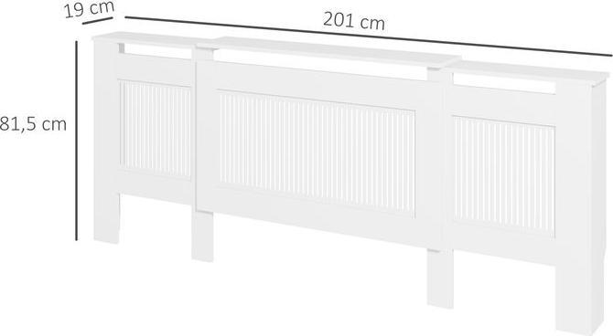 Actual product image Swisshandel24 Heizkörperverkleidung ausziehbar Heizkörperabdeckung mit Ablage, Lamellen Weiss