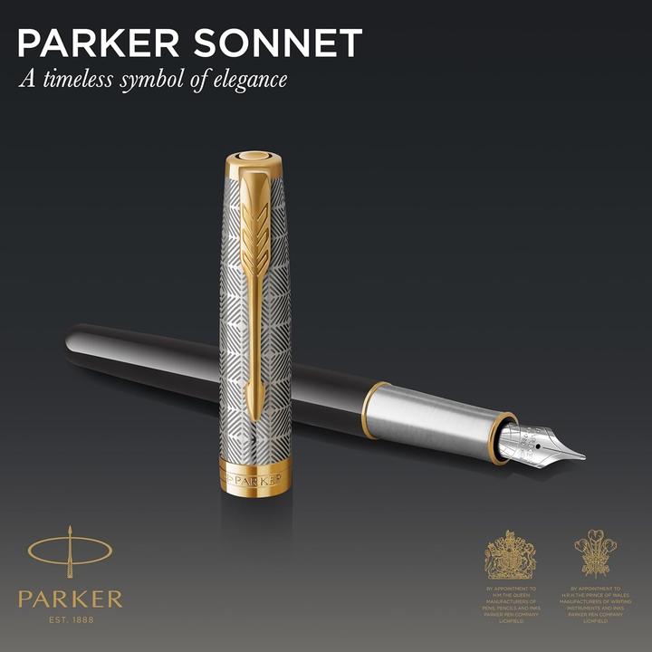 Produktbild Parker Füller Sonnet Premium Metal & G.C. 18K sw F (Black, Gold, Metallic, 1x)