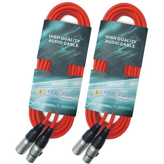 Thumbnail - keepdrum 10m MC-001XX RD Mikrofonkabel XLR Rot 2 Stück, Mikrofon Zubehör