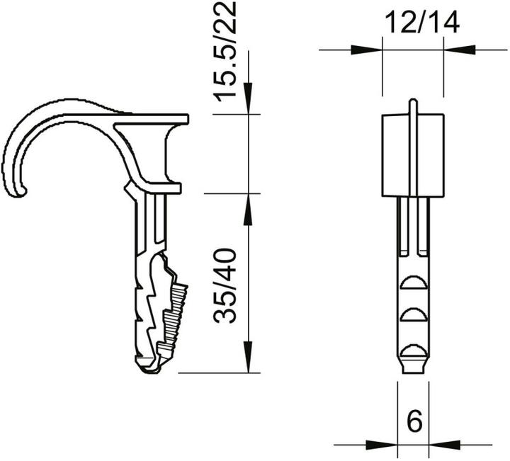 Actual product image OBO Bettermann OBO 1974/23 Single plug-in clamp 16-23mm lgr