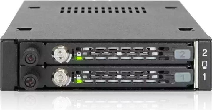 Actual product image Icy Dock MB492SKL-B 3.5in Case 2.5in HDD or SSD SAS SATAIII for industrial systems with dust cover....